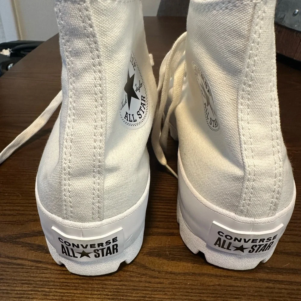 Converse White Canvas High-Tops - Picture 3 of 4